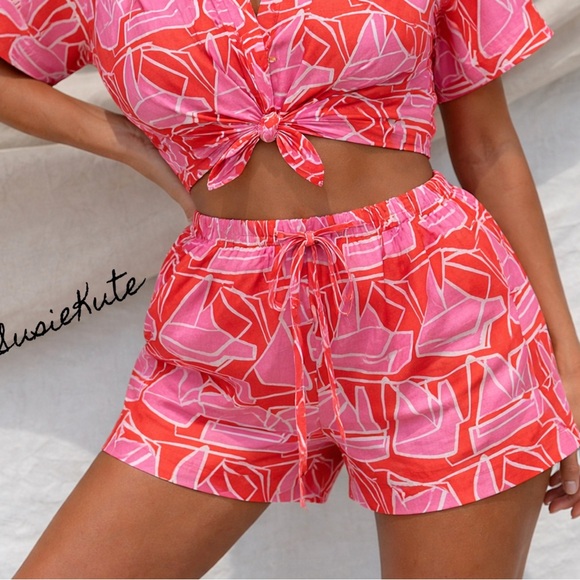 Stone Fox Swim Other - Stone Fox Swim Melba Loose Linen Short - Curaçao Print Size XS/S